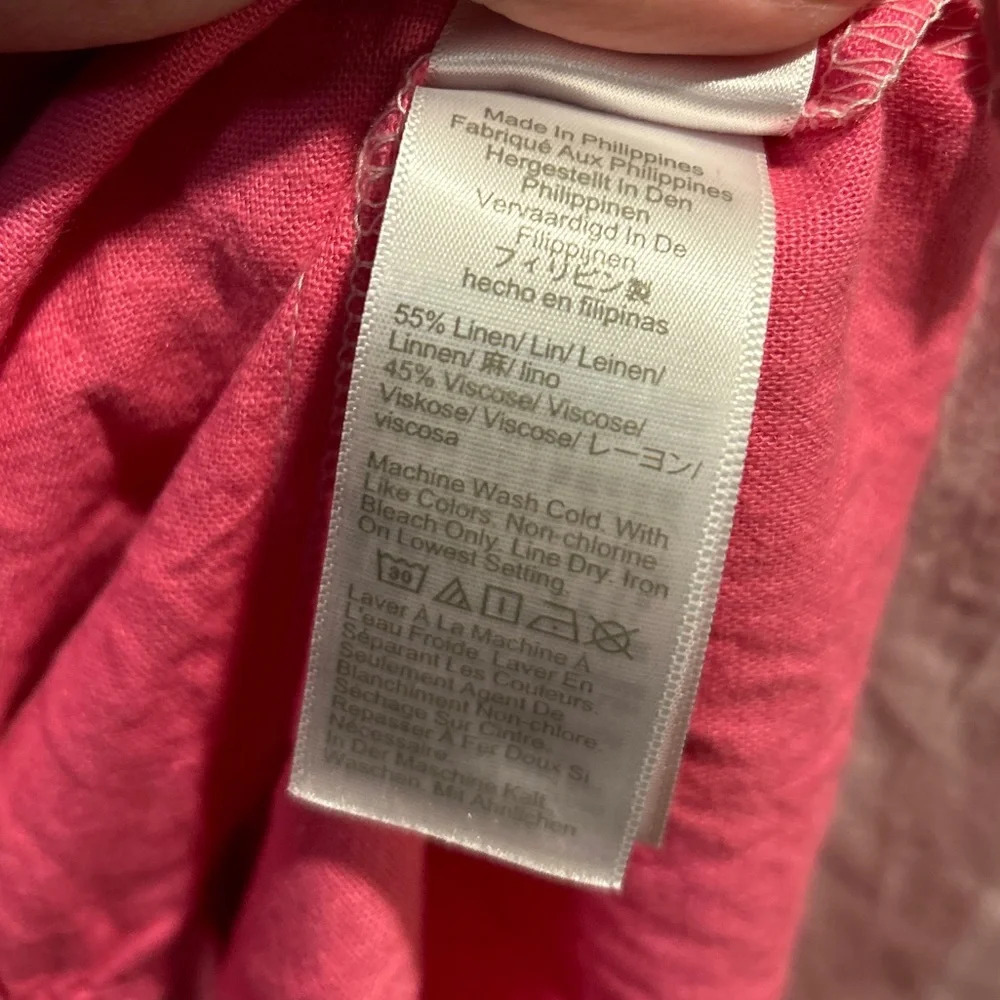 J. Crew Tiered Ruffle Pink Linen Mini Dress Sundress - Picture 4 of 5